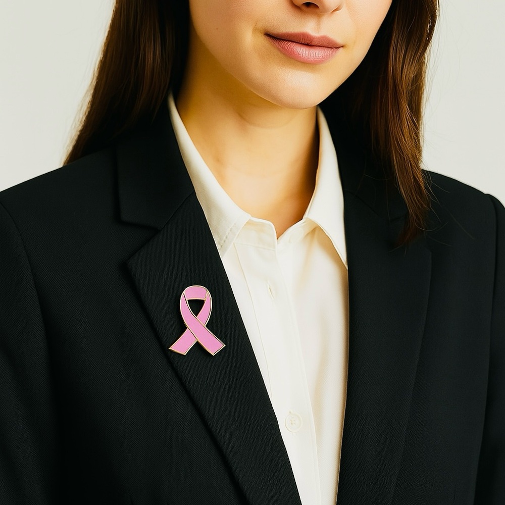 Breast Cancer Awareness Pink Ribbon Pin New
